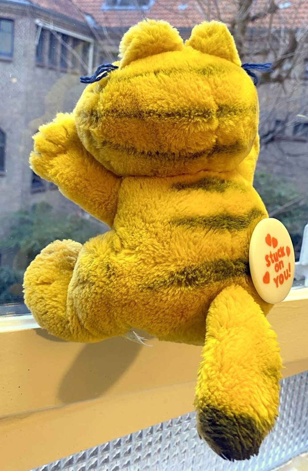 Peluche chat GARFIELD &agrave; ventouses , STUCK ON YOU 1981 Jeux / jouets