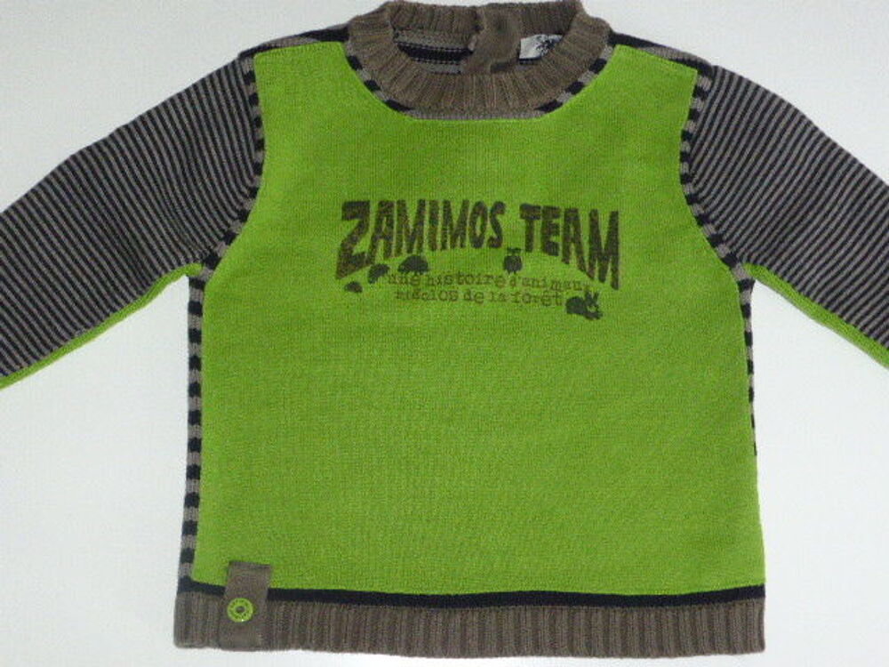 CATIMINI pull vert Zanimos Team 18 mois Vtements enfants