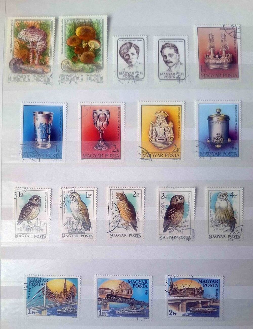 S&eacute;rie de timbres de collection de Hongrie B 