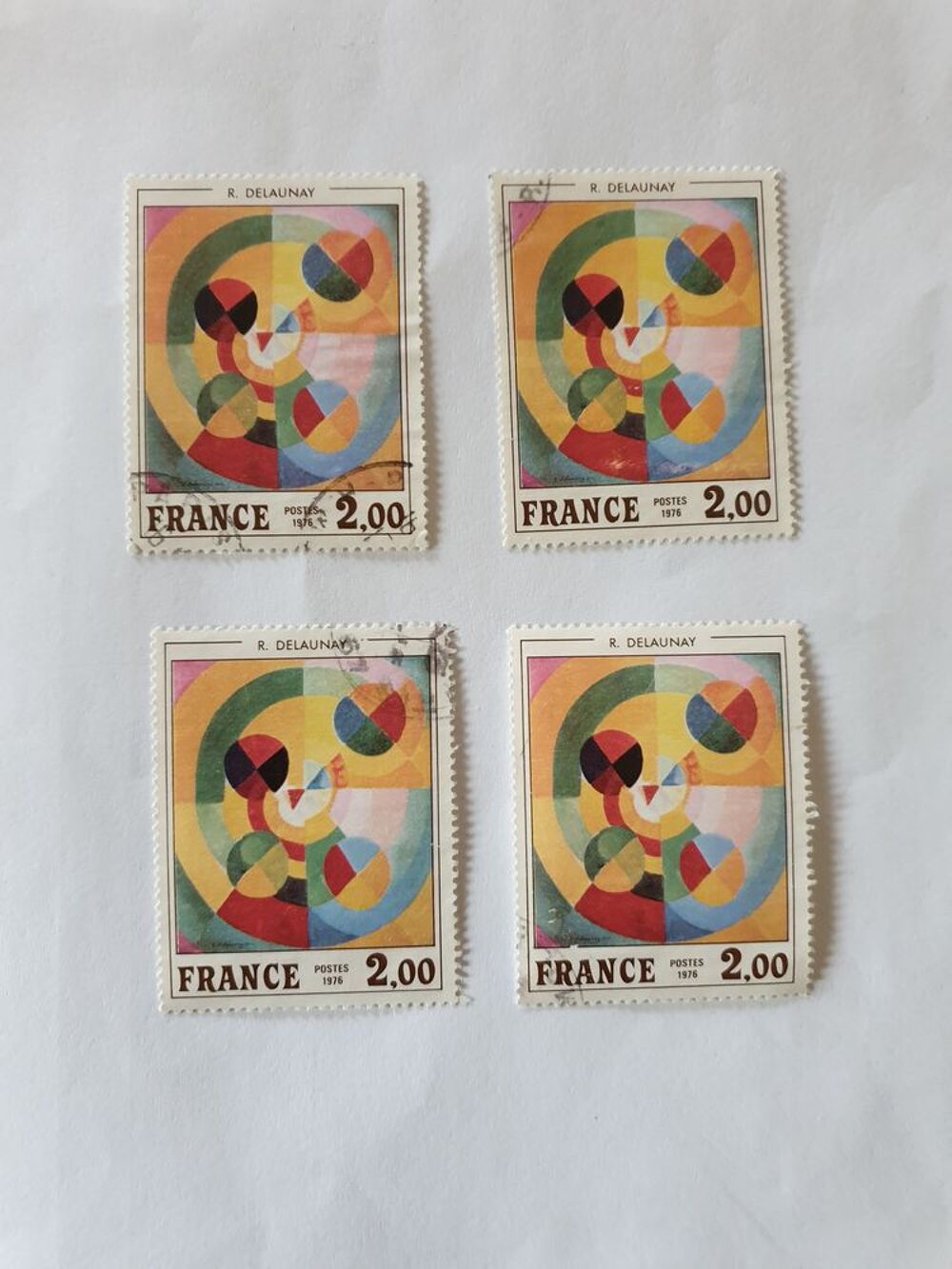 Timbre france Robert Delaunay 1976 oblit&eacute;r&eacute; lot 0.90 euro 