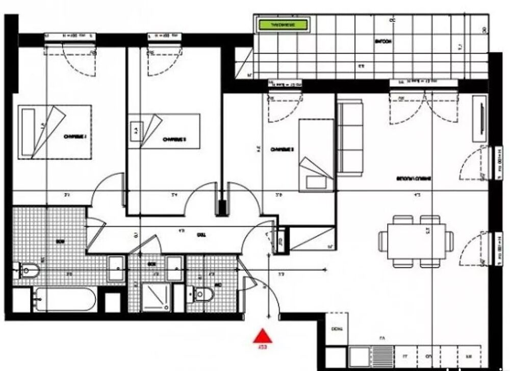 Appartement a louer paris-17e-arrondissement - 4 pièce(s) - 110 m2 - Surfyn