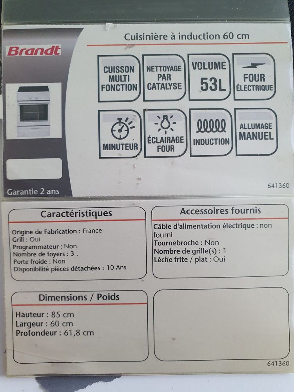Cuisiniere &eacute;lectrique brandt Electroménager