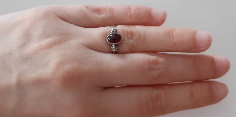 Bague argent massif et grenat - Taille 48 Bijoux et montres