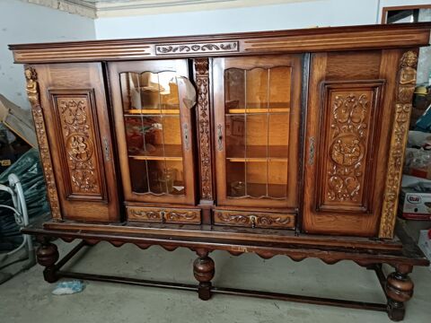 bahut salle a manger  4 portes bois massif an 1970 30 Meynes (30)