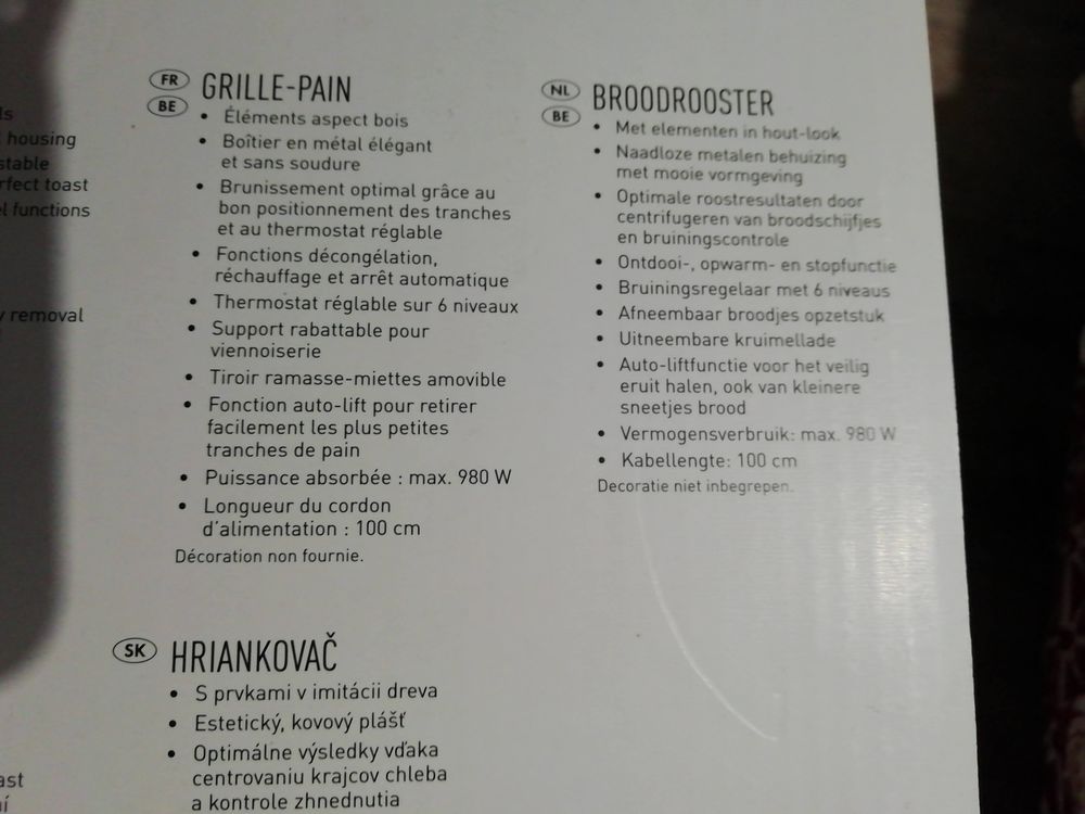 Grille pain toaster neuf Electroménager