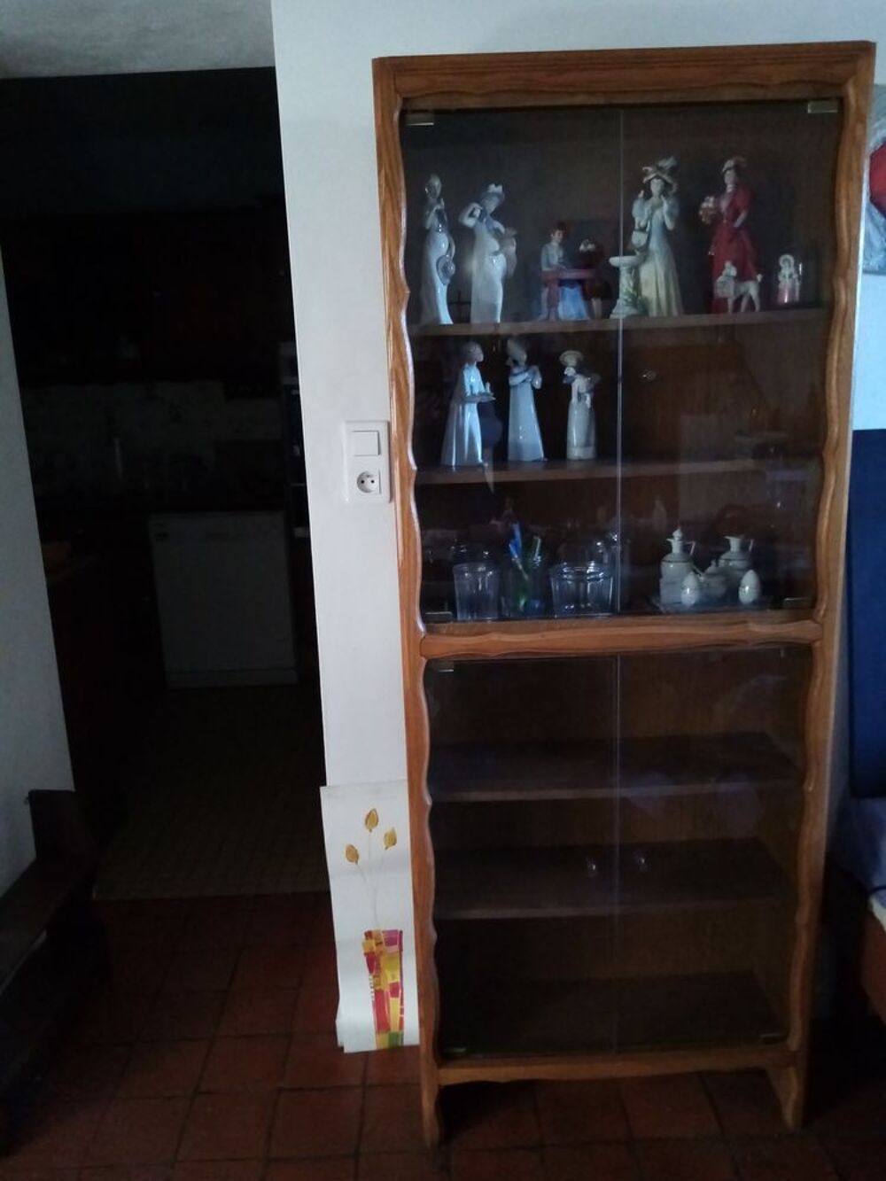 BIBLIOTHEQUE avec portes vitr&eacute;es et &eacute;tag&egrave;res Meubles