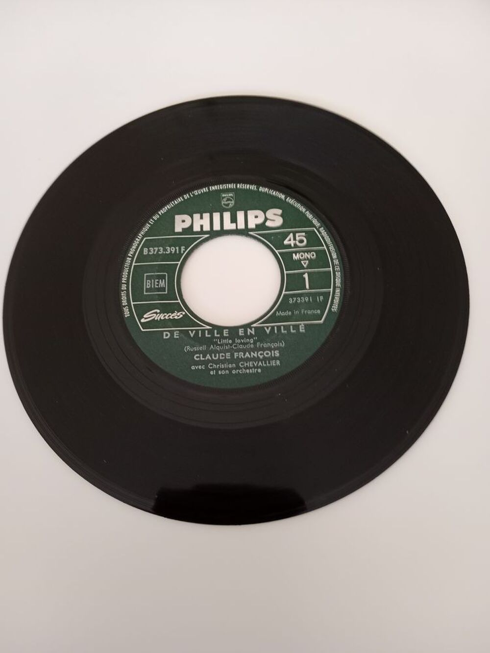 45 tours Claude FRAN&Ccedil;OIS De ville en ville CD et vinyles