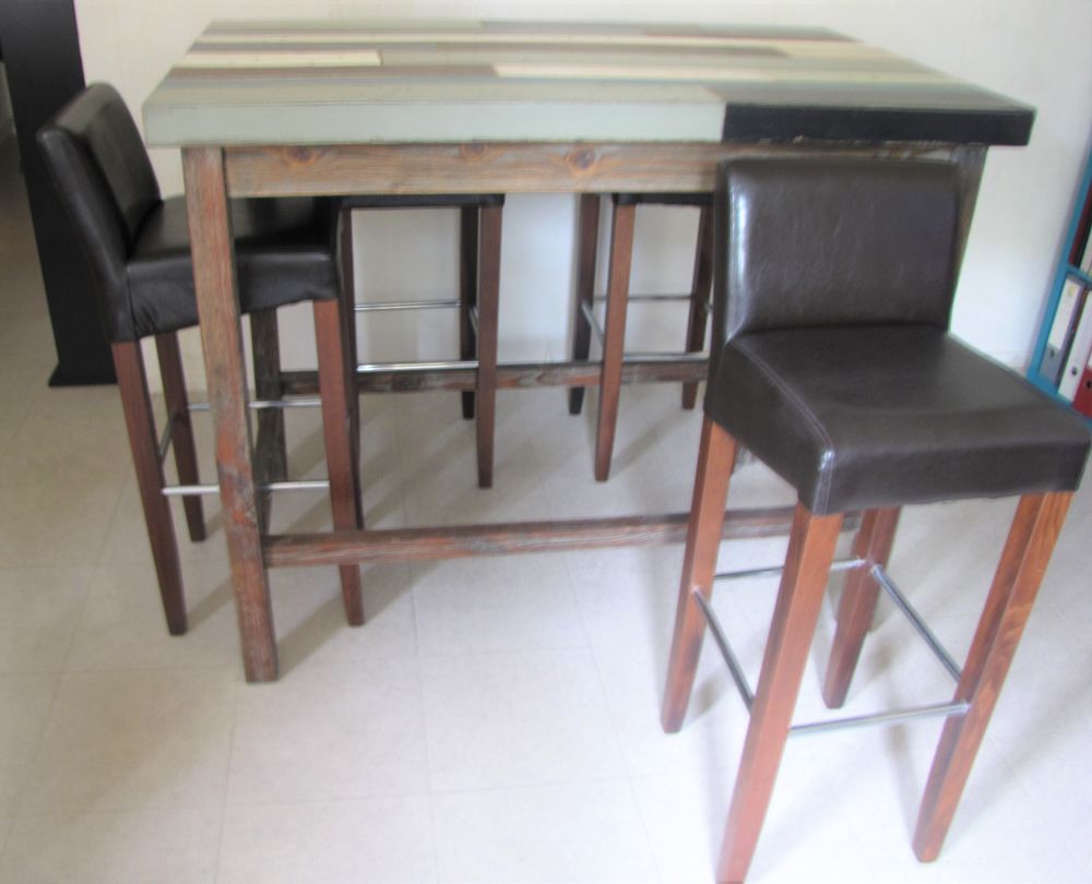 ENSEMBLE TABLE + CHAISES HAUTES Meubles