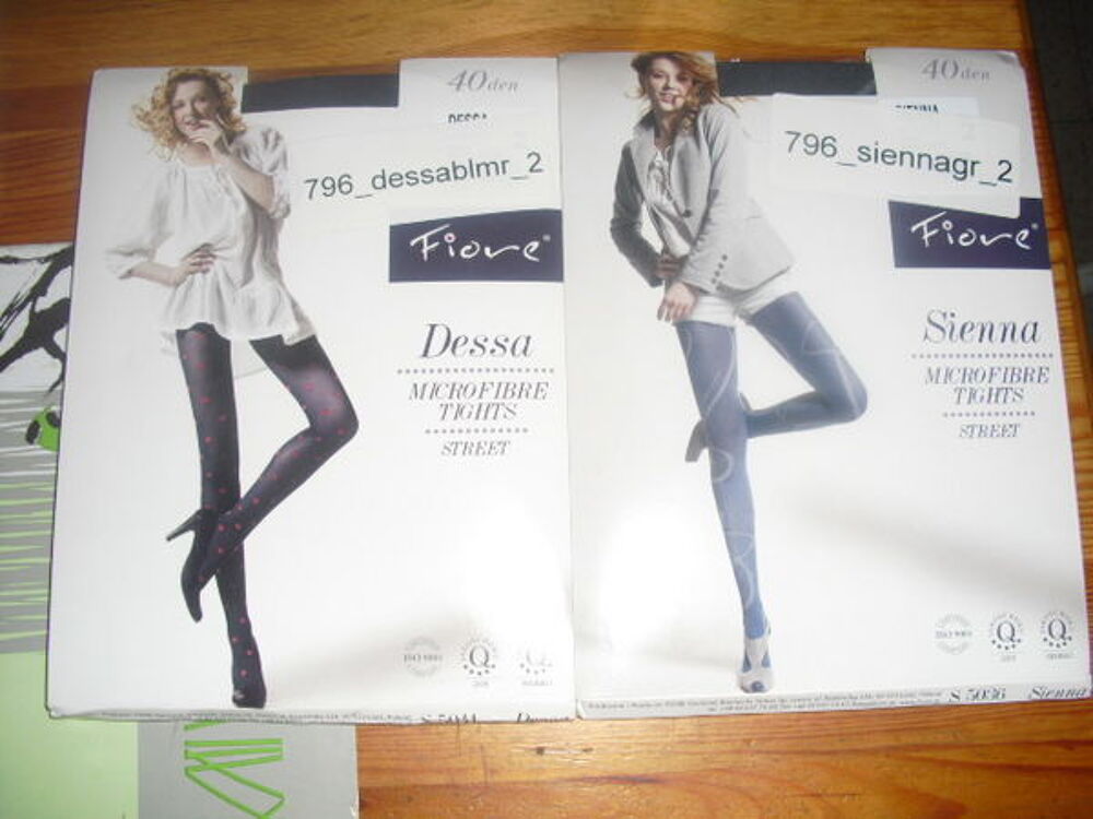 collants opaques TAILLE 2 NEUF a motifs et unis lot de 6 Vêtements