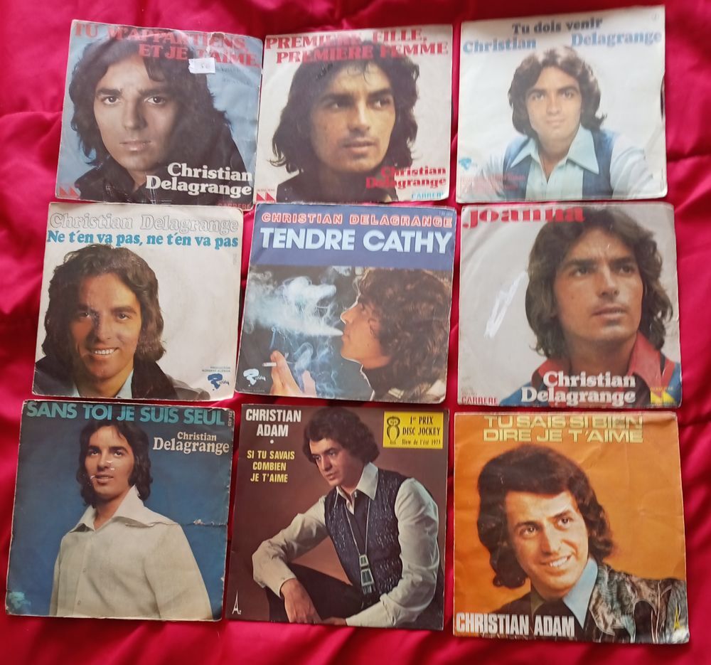 LOT DE 61 X 45 TOURS FRANCAIS / C CD et vinyles