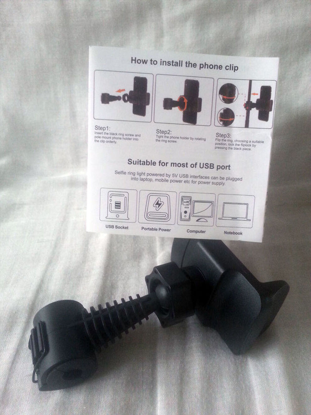 PINCE UNIVERSELLE NEUVE POUR TREPIED LUMINEUX ET AUTRE Téléphones et tablettes