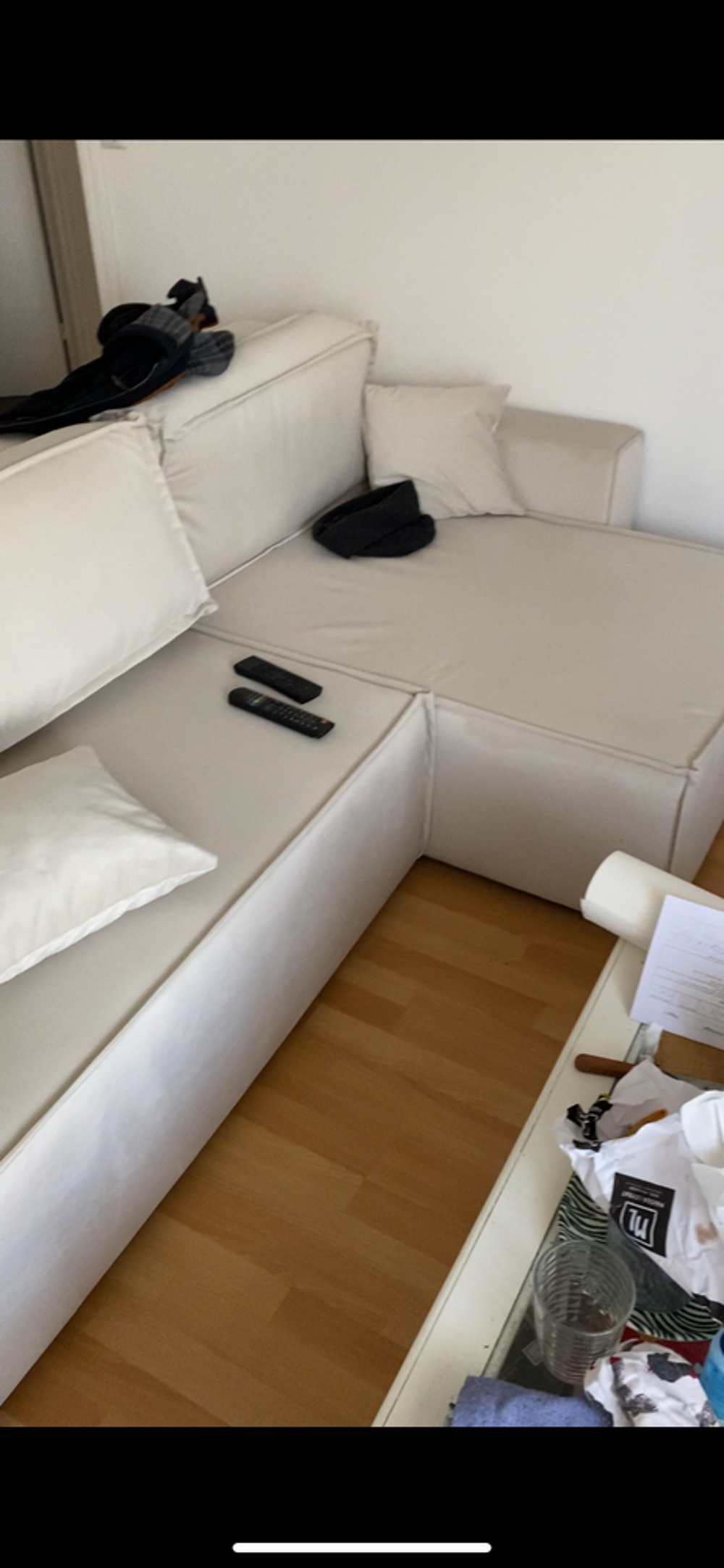 Canape d angle convertible blanc creme Meubles