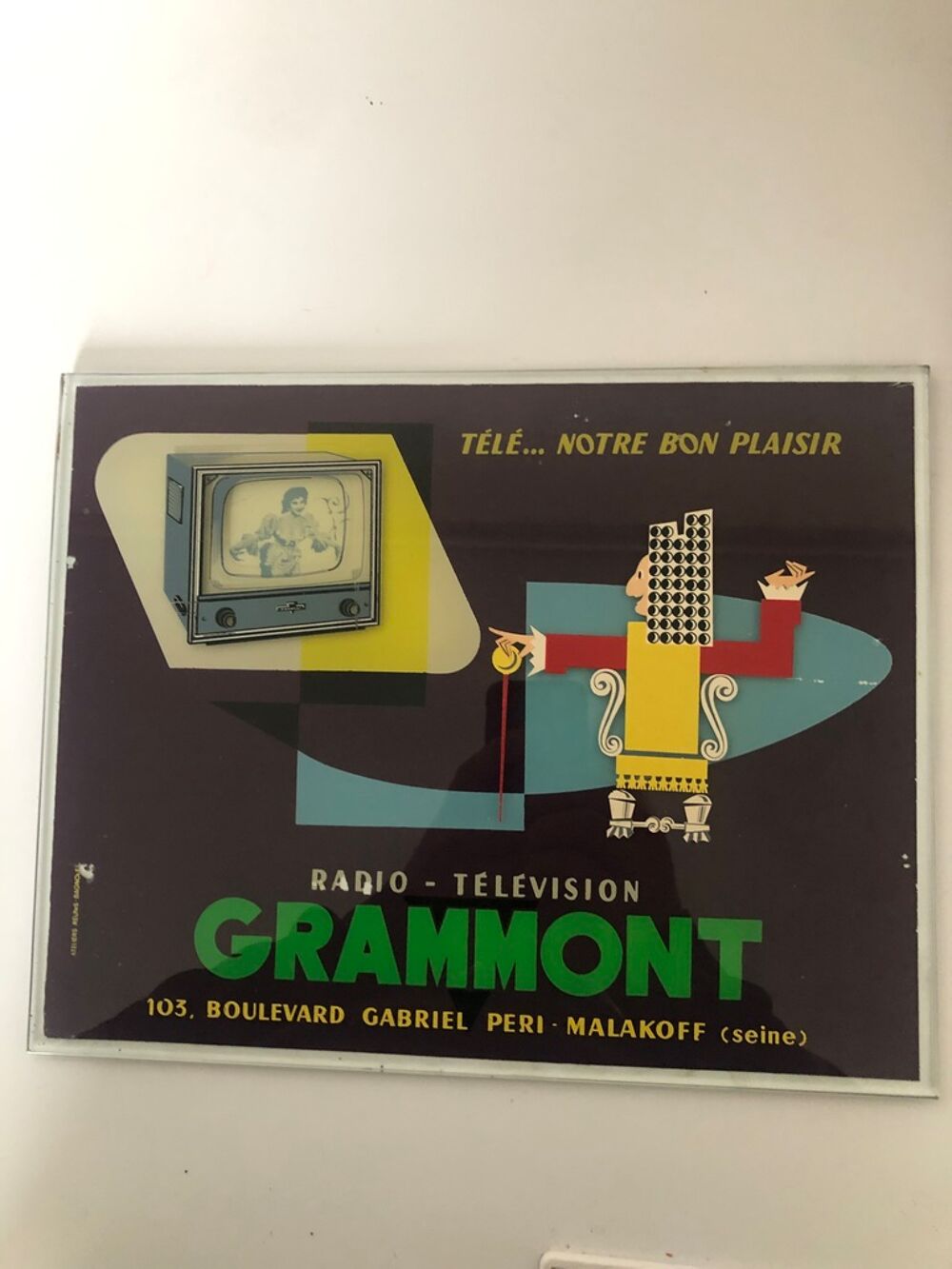 Affiche Vintage Publicitaire Grammont Radio-T&eacute;l&eacute;vision 