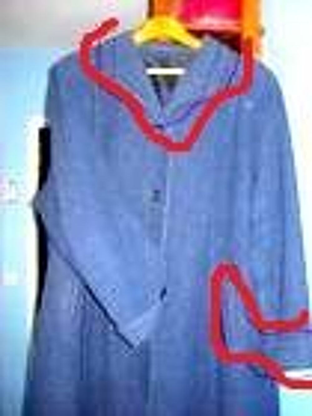 Manteau droit pour femme bleu chin&eacute; gris Vêtements