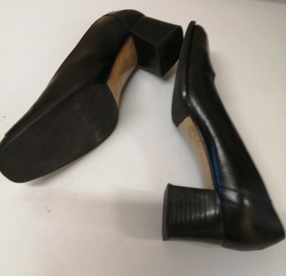 ESCARPINS FEMME 39 CUIR NOIR Chaussures