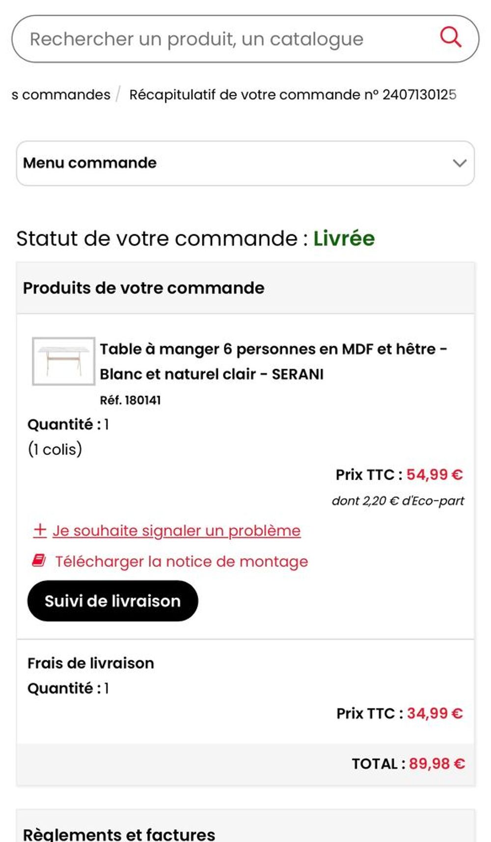 Table + 6 chaises Meubles