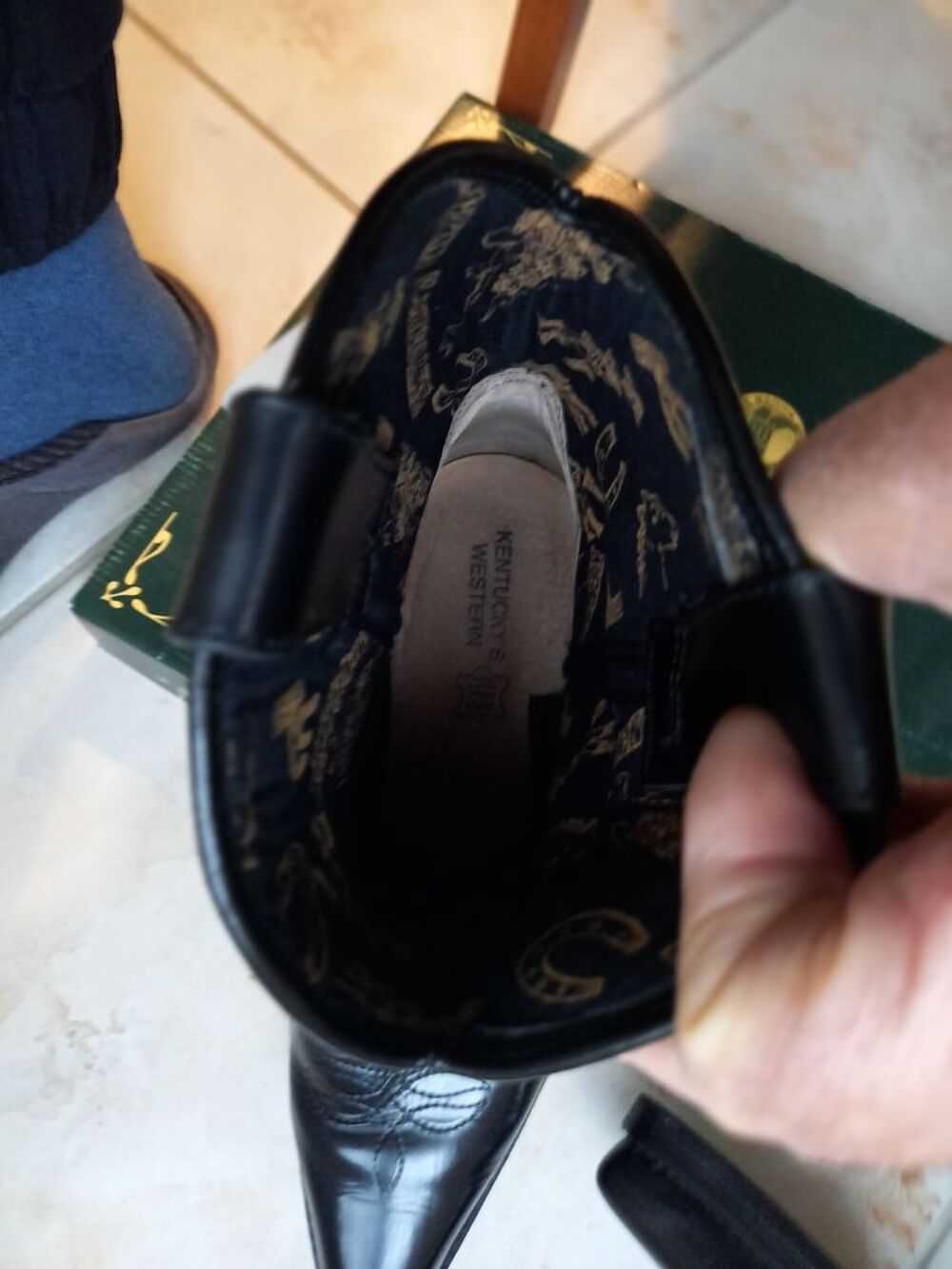 Bottes Santiag homme, Kentucky Western, 43, tr&egrave;s bon &eacute;tat. Chaussures