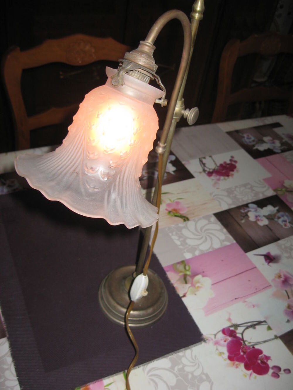 ancienne lampe de bureau col de cygne D�coration