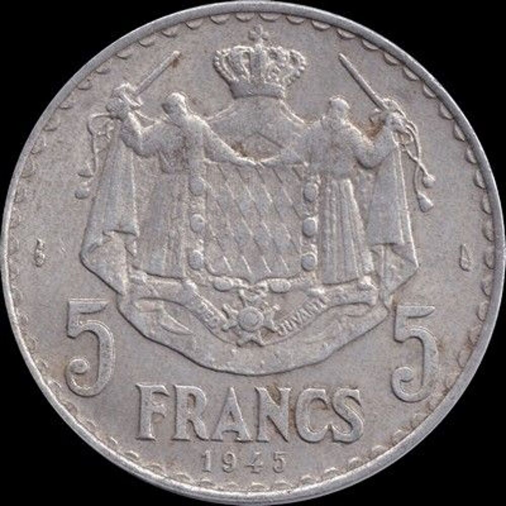 Monaco 5 francs 1945 Louis II 
