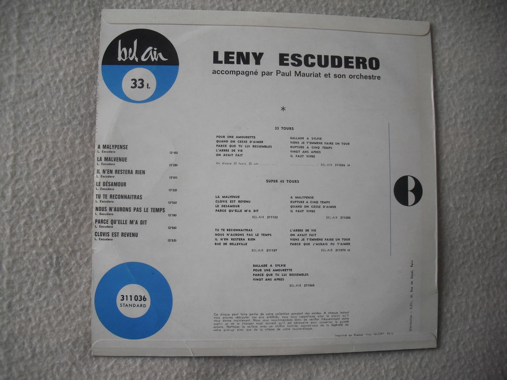 LENY ESCUDERO CD et vinyles