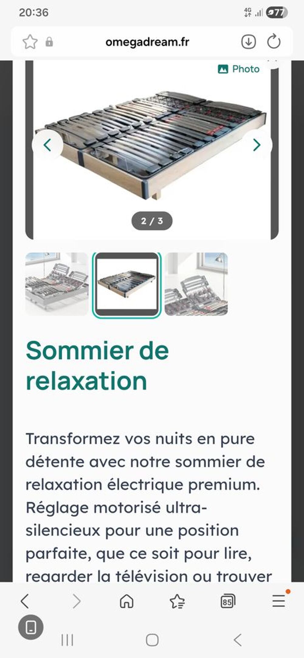 Sommier electrique Omega dream + 2 matelas memoire de forme Meubles