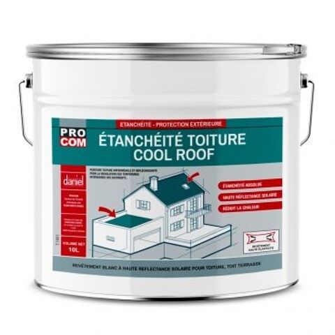 Peinture toiture tanche Cool Roof, rflchissante blanche 120 cully (69)