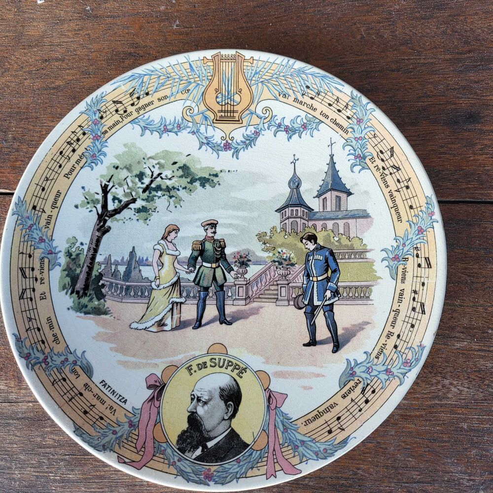 5 assiettes 19e sign&eacute; 