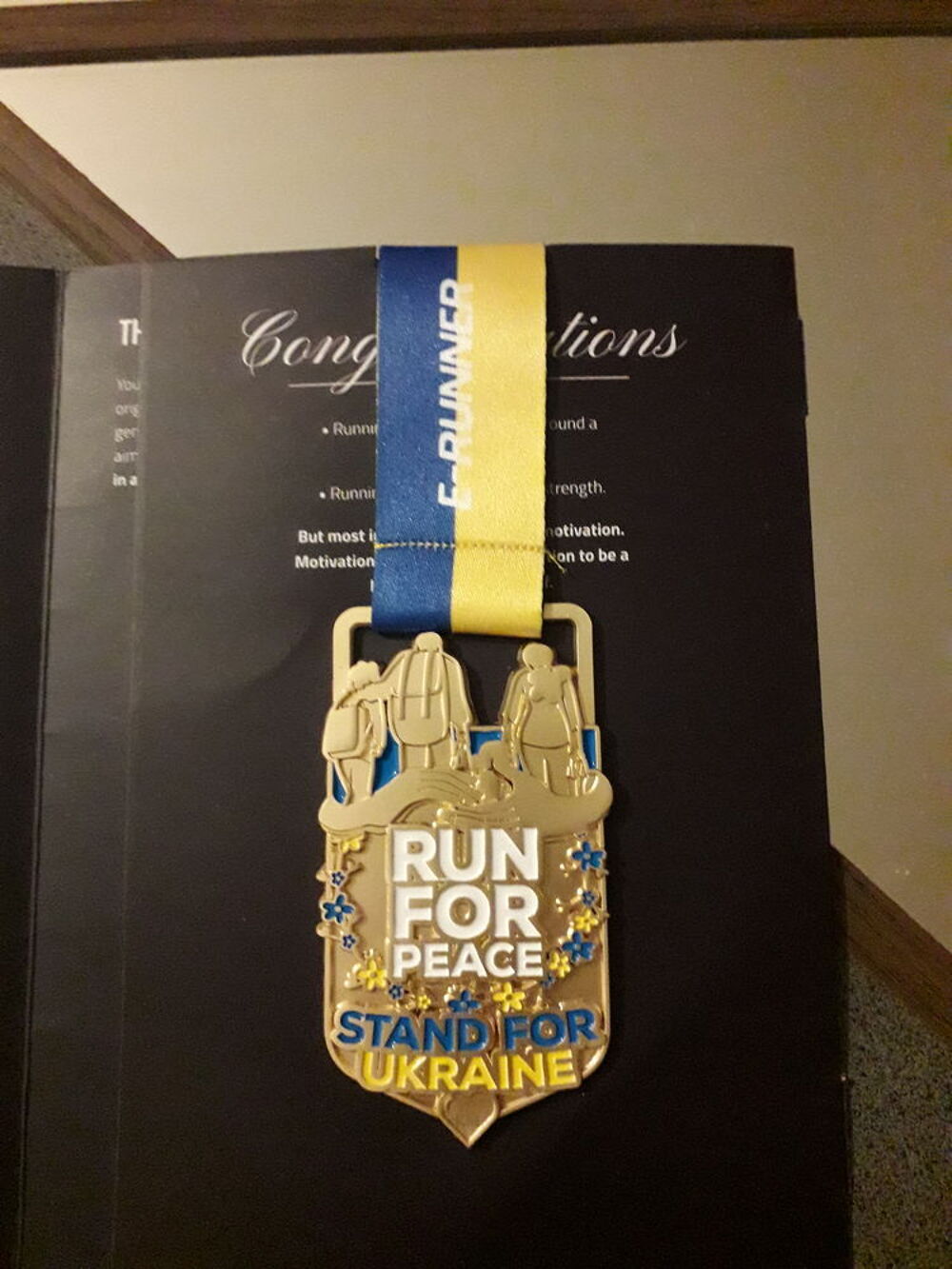 T_Shirt et m&eacute;daille associ&eacute;e : paix pour l'ukraine. Vêtements