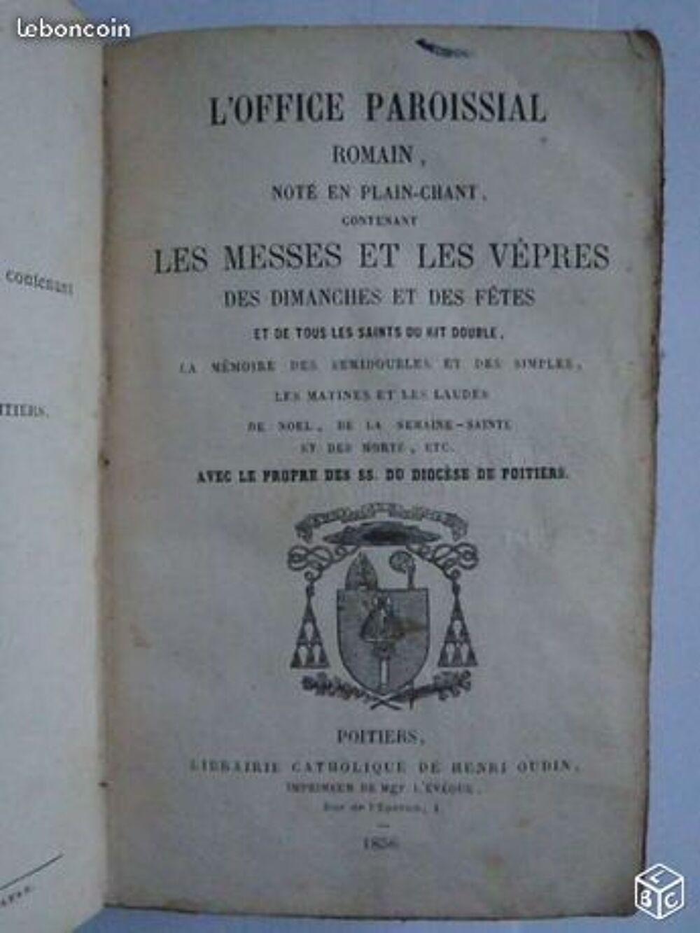 Missel Romain : 1856 : avec chants Gr&eacute;goriens Livres et BD