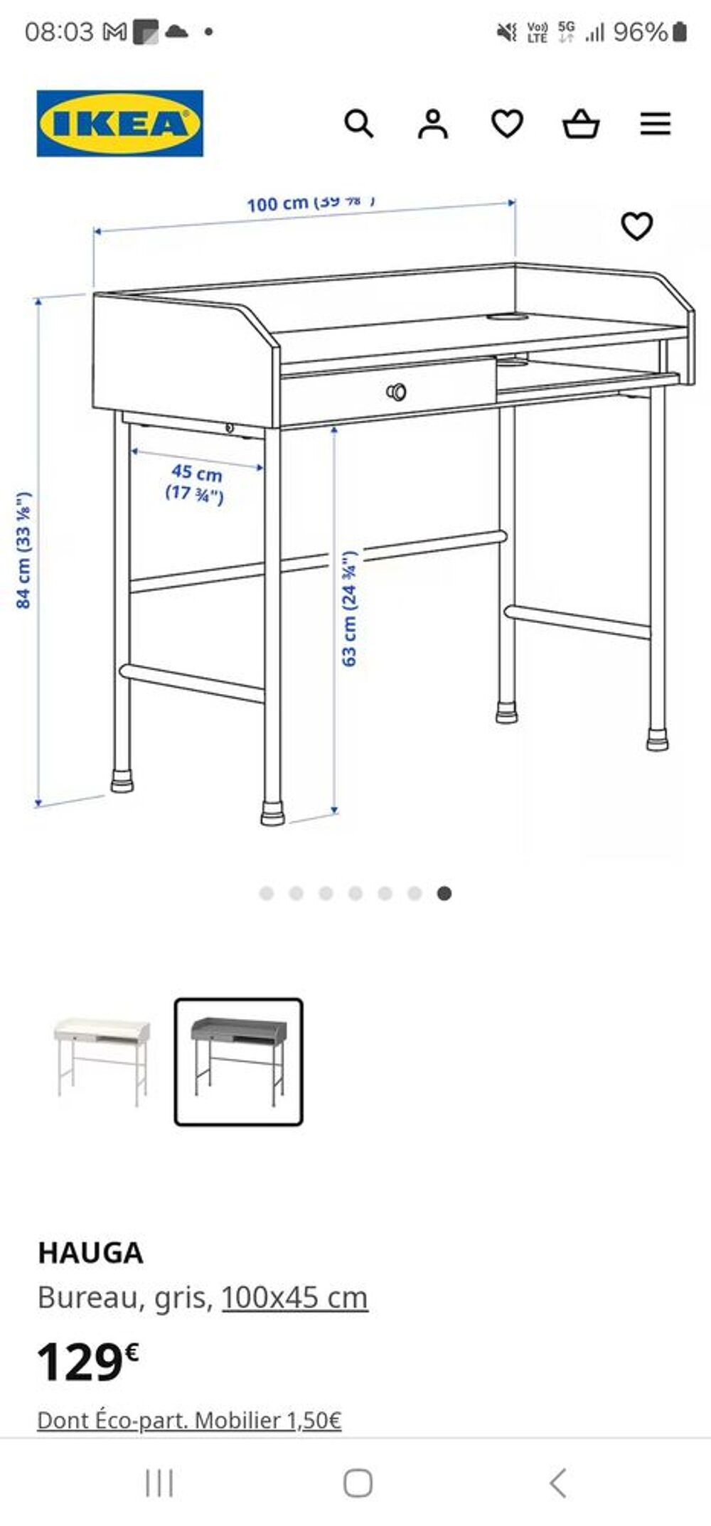 Bureau Gris Meubles
