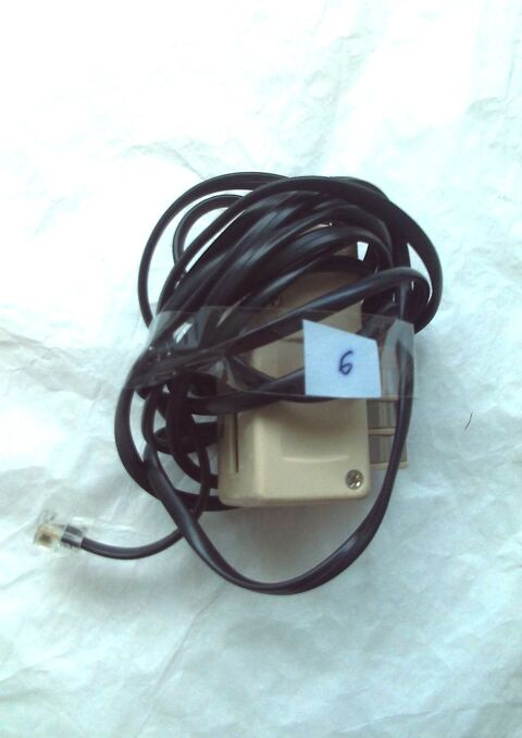 C�ble t�l�phone RJ11 noir - prise gigogne 2 Villeurbanne (69)