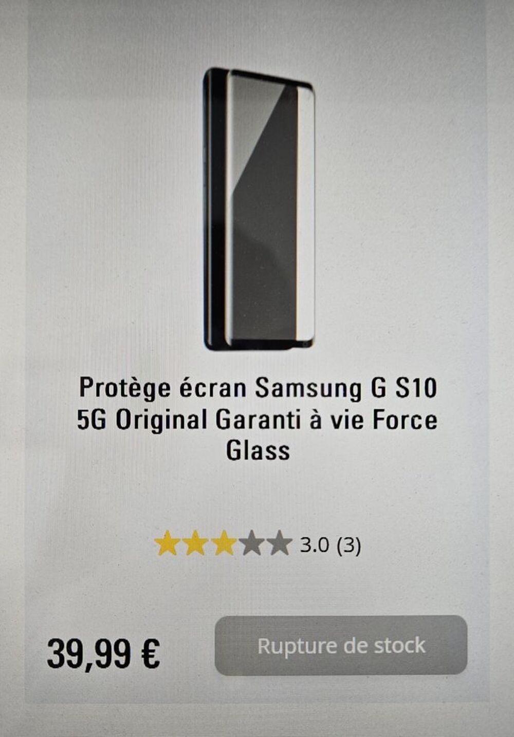 Film protecteur &eacute;cran de Samsung Galaxy S10 Tlphones et tablettes