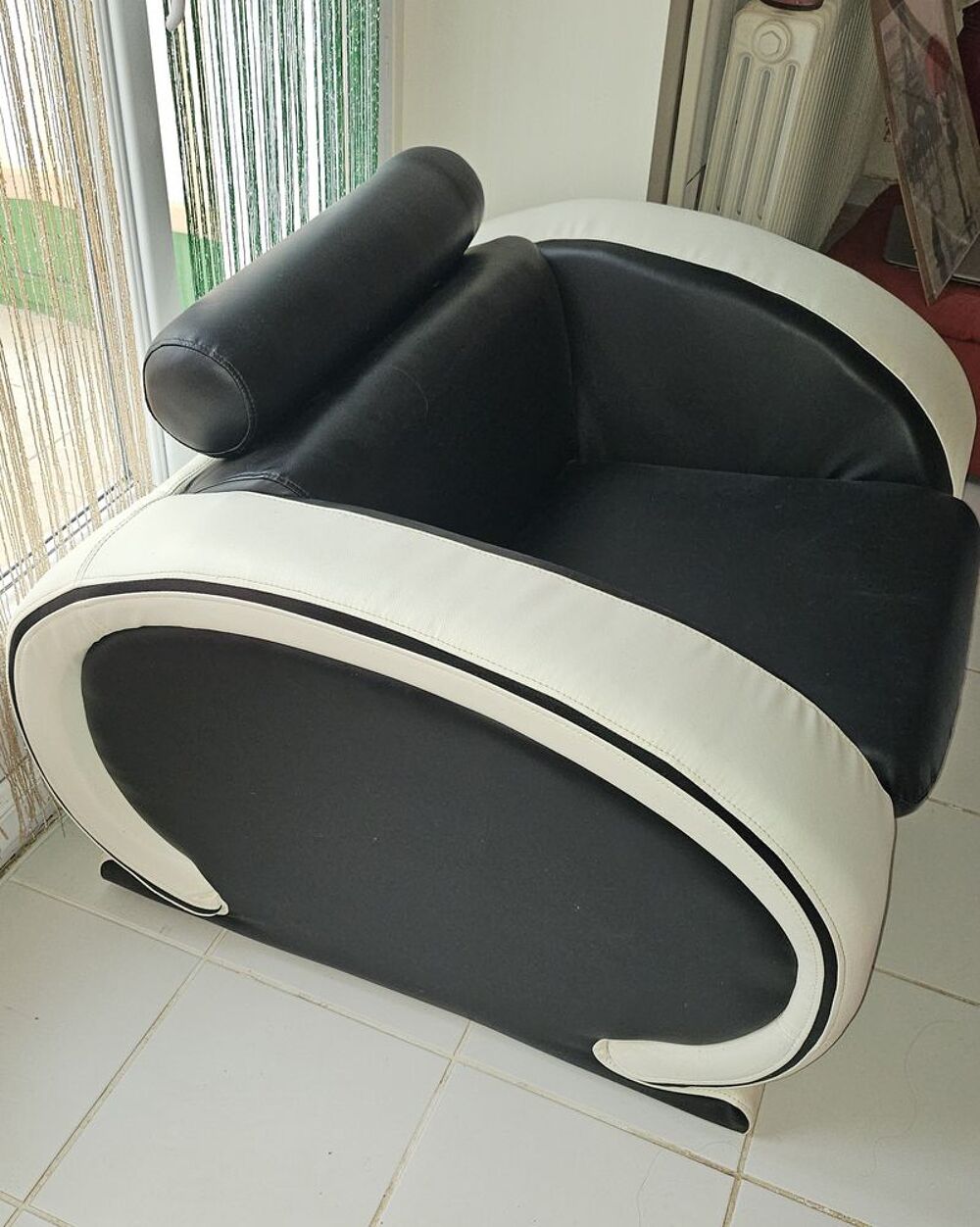 Fauteuil blanc noir Meubles