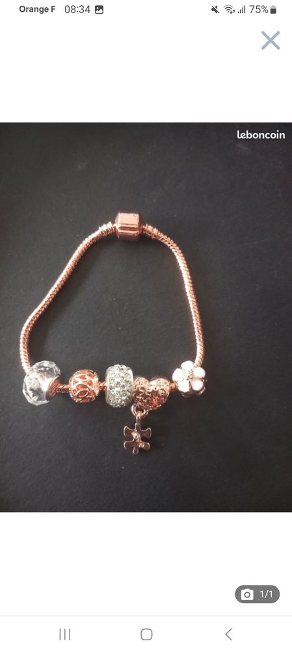 Bracelet en plaque or taille 22cm neuf Bijoux et montres