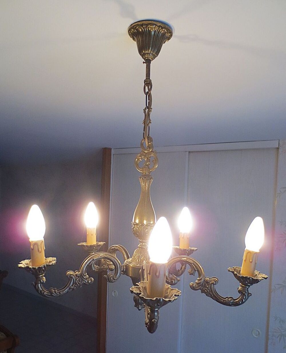 Lustre bronze &agrave; 5 branches Décoration