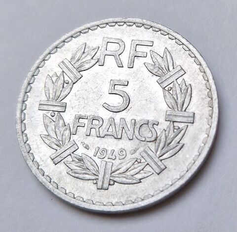 Pice de monnaie 5 francs Lavrillier 1949 France 1 Cormery (37)