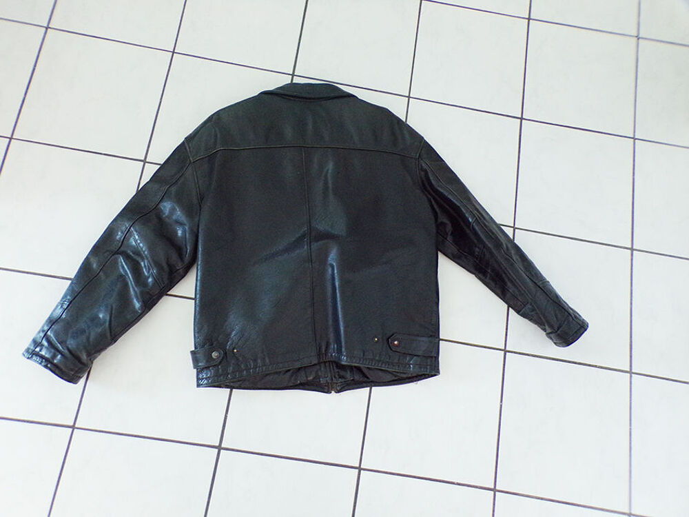 Blouson en cuir noir Vêtements