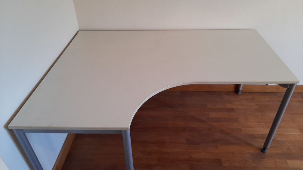 Table de bureau d'angle blanche (gauche) (160 x 120 x 72) Meubles