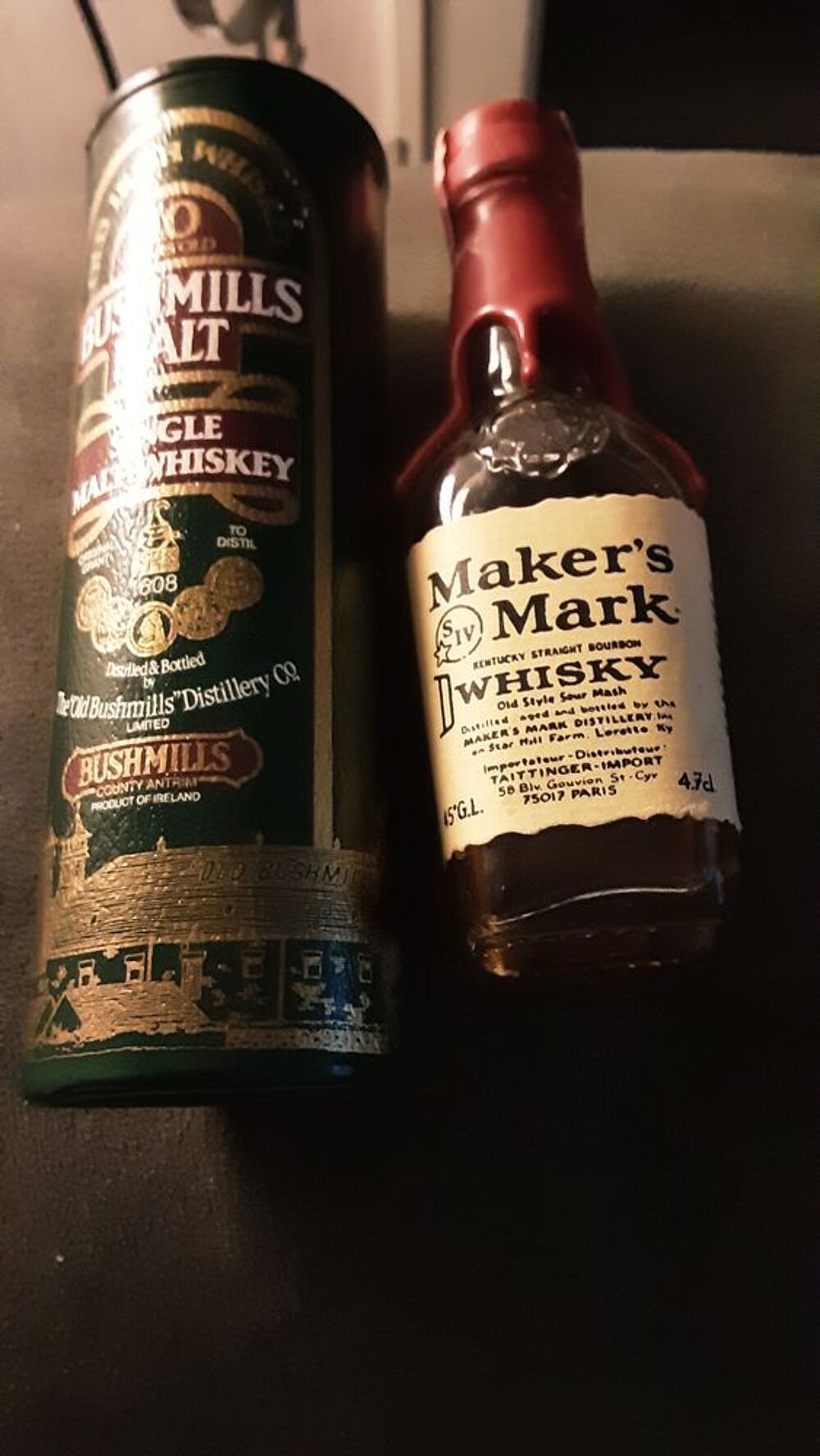 2 mignonettes whisky pleine jamais ouverte 