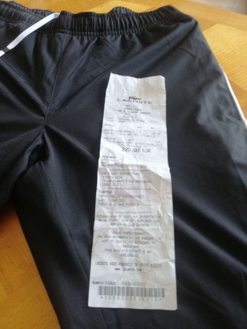 Survetement lacoste taille s online