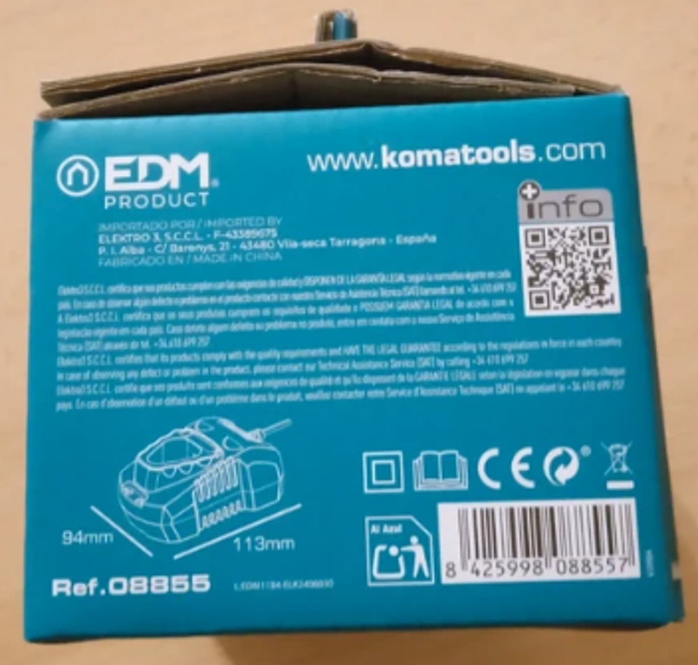 Chargeur Rapide Koma Tools Pro Series 12V Li-Ion Electroménager