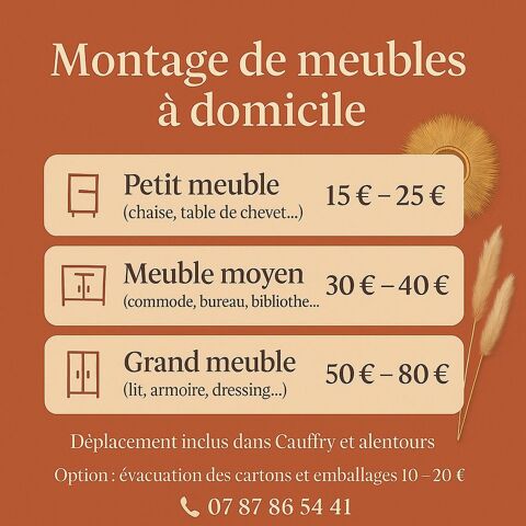 Montage de meubles à domicile 0 60290 Cauffry