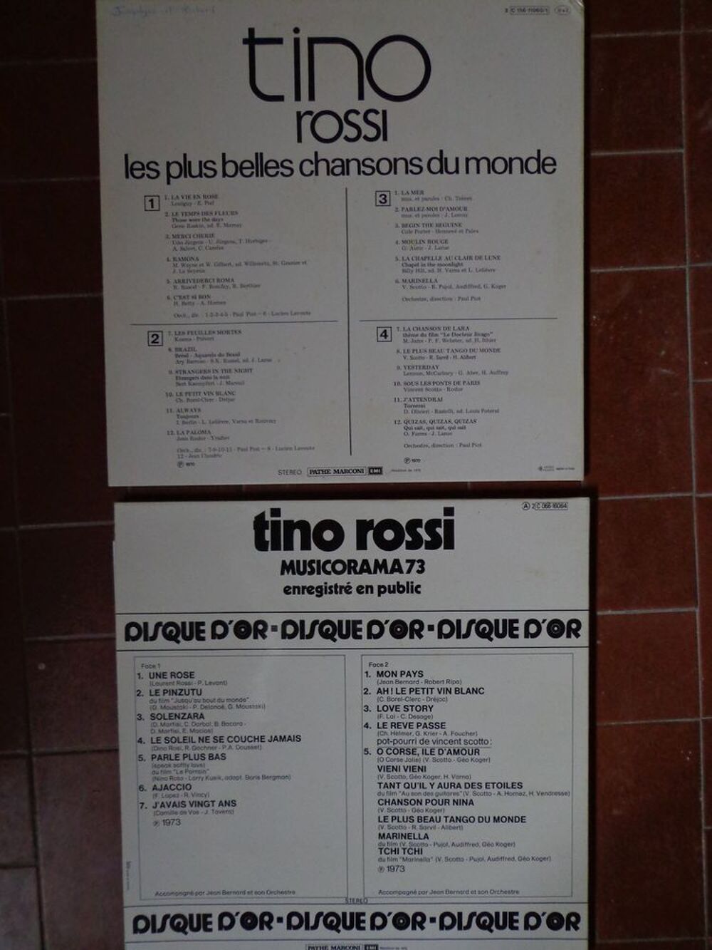 TINO ROSSI 1973 DISQUE d'OR CD et vinyles
