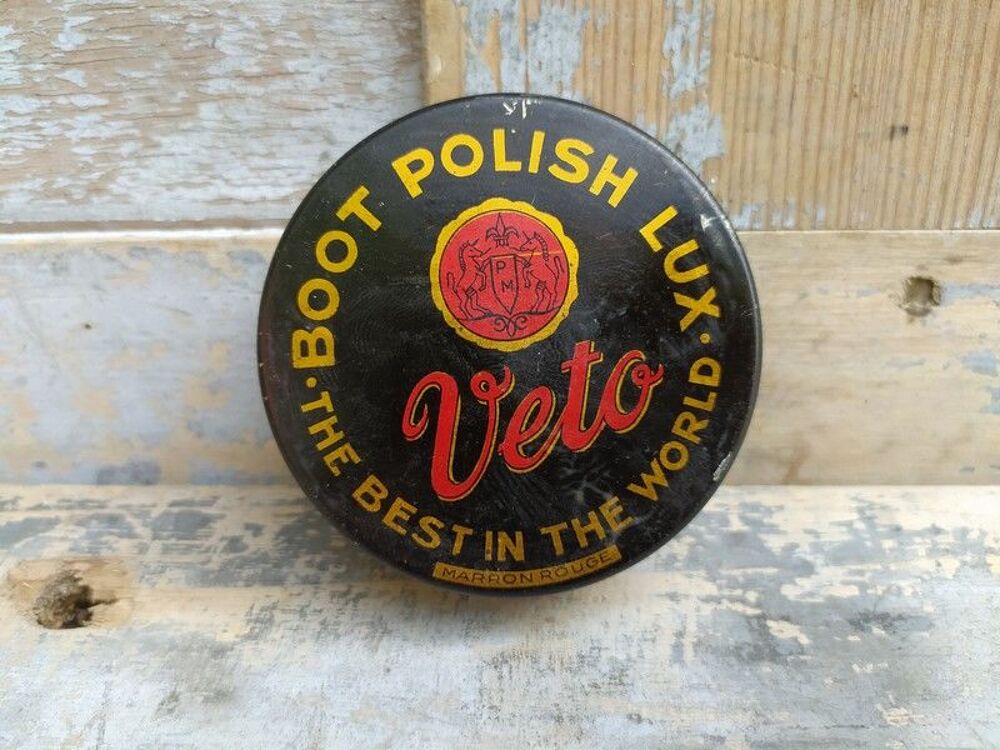 Ancienne Boite Publicitaire Cirage Veto Boot Polish
