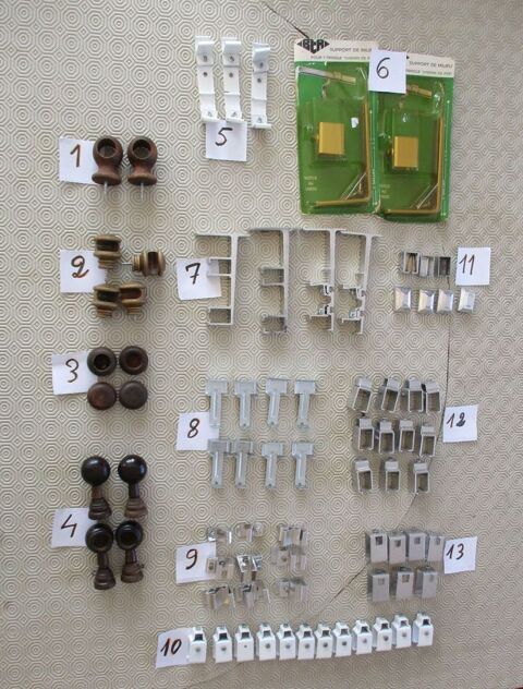 ENSEMBLE DE 13 LOTS ACCESSOIRES TRINGLE A RIDEAUX 10 Saint-André-les-Vergers (10)