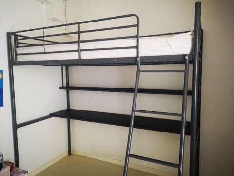 Lit mezzanine 90x190 cm + matelas 110 Saint-Brieuc (22)