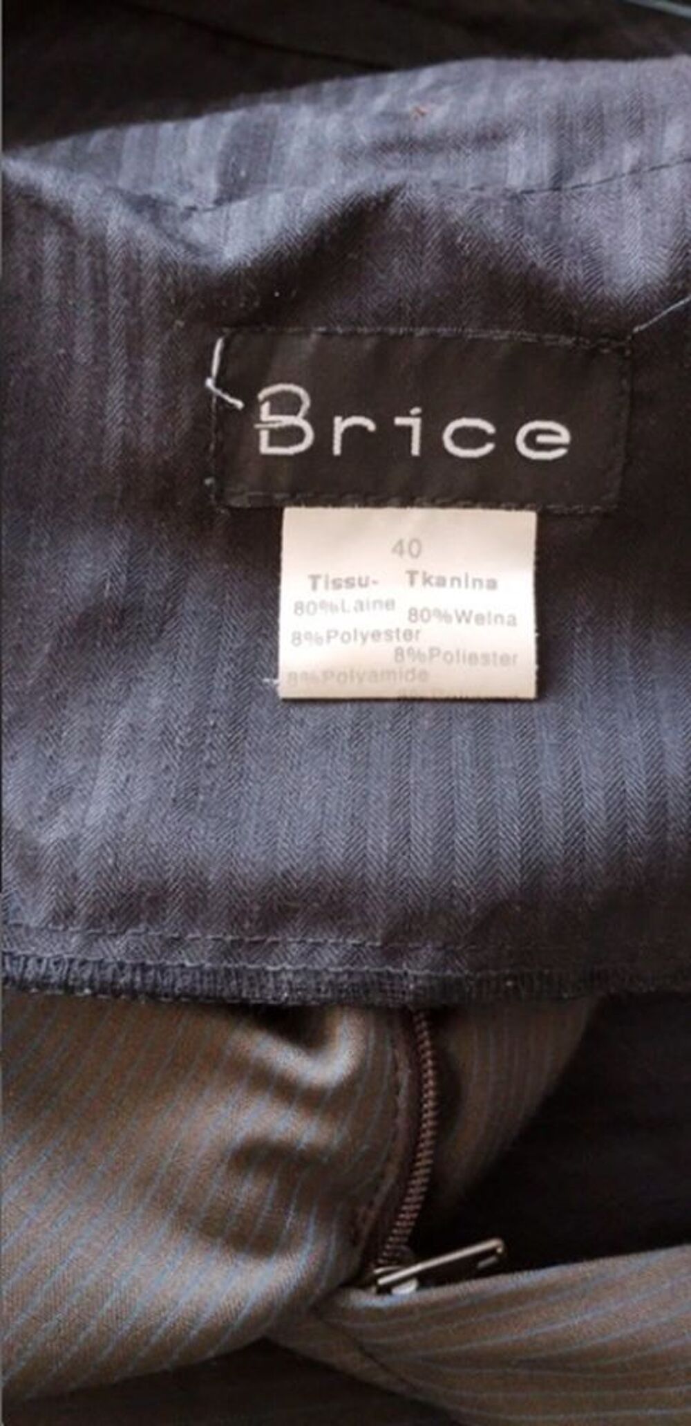 Ensemble de Costume Gris avec de Fines Rayures Bleues Vêtements