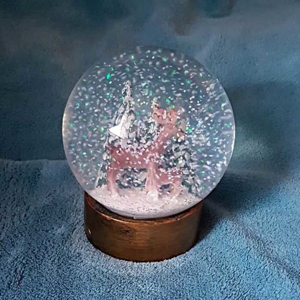 Grosse boule &agrave; neige paillette, verre, NEUF D�coration