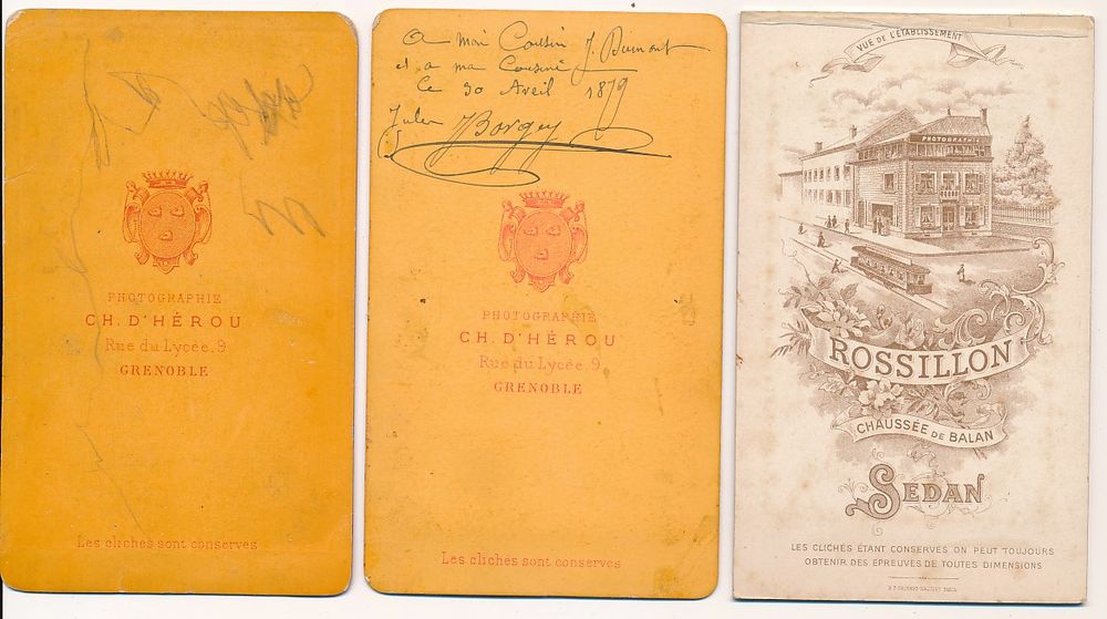 CDV Portraits de Jules Borgey Sculpteur &Eacute;b&eacute;niste &agrave; Grenoble 