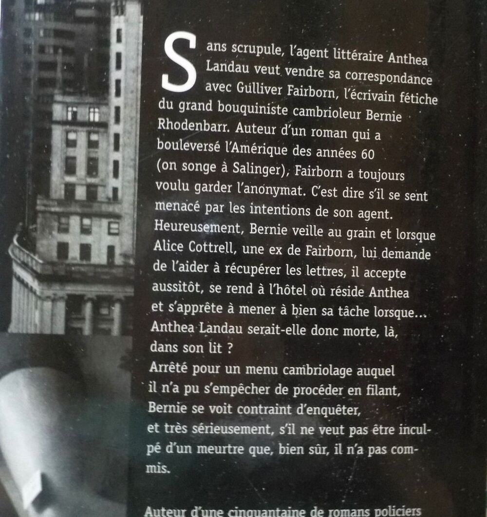 LES LETTRES MAUVES de Lawrence BLOCK Le Grand Livre du Mois Livres et BD